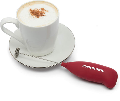 Electric Stainless Steel Milk Frother-Slickfroth 2.0- Powerful Handheld Battery Operated Foam Maker for Cappuccino, Latte, Hot Chocolate, Frappe, ...