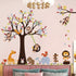 LiveGallery Cartoon Animals Wall Decals Removable Tree Wall Stickers DIY Owls Wall Art Cute Monkey Elephant Giraffe Wall Decal for Kids Boys Child...
