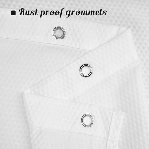 Mrs Awesome Embossed Microfiber Extra Long Shower Curtain Liner 71 x 84 inches, Soft Fabric Shower Curtain Washable and Water Repellent,71x84, Whi...