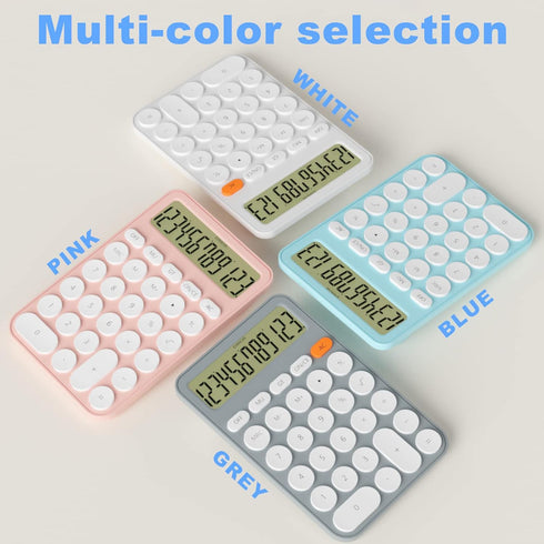 Cute Calculators Desktop Size 6.3 * 4.3in/16 * 11cm, DECKLIT Battery 12 Digit Desk Calculator Extra Large LCD Display, Great Desktop Calculator Bi...