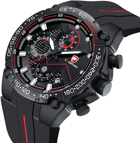 CHEETAH Mens Chronograph Watch Outdoor Waterproof Military Tactical Style Quartz Sports Watches for Men with Rubber Strap...