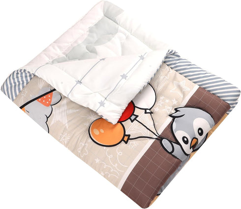Elephant Moon Crib Quilt for Baby Boys and Girls | Microfiber Crib Comforter for Standard Size Crib | Super Soft Reversible Baby Quilted Blanket...
