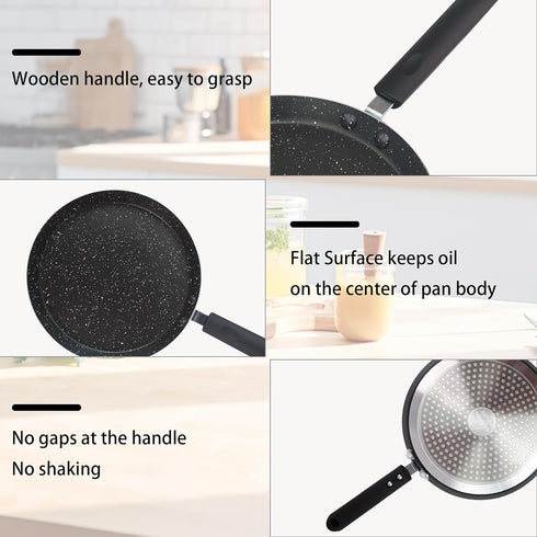 Crepe Pan, Dosa Pan, 8.7 inch Nonstick Crepe Pan, Dosa Tawa Tortilla Pan, Induction Compatible (black)...