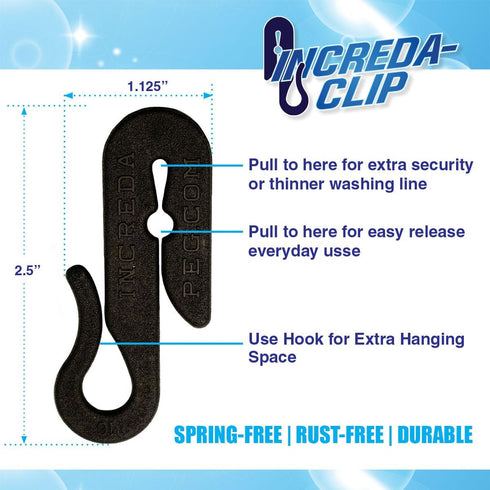 Increda-Clip Plastic Clothes Pins: Weather-Resistant, Heavy Duty Clothespins - Laundry Clips also great for Gardening Plant Support, Bulk 60-Pack ...