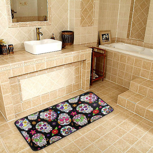 Anti Fatigue Kitchen Floor Mat, 39 x 20 In Sugar Skull Non Slip Absorbent Comfort Modern Standing Mat Soft Kitchen Runner Rug for Hallway Entryway...