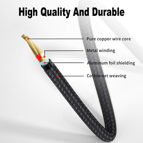 3.5mm to RCA Cable, 3.3FT 2 RCA Male to Aux Audio Adapter Nylon Braided Y Splitter RCA Auxiliary Cord 1/8 to RCA Connector Compatible with iPhone,...