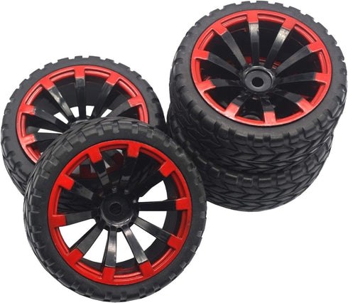 4Pack ShareGoo OD 2.55" 12mm Hex Wheel Rims & Rubber Tires Set Compatible with HSP Redcat HPI Tamiya 1/10 RC On-Road Touring Drift Car...