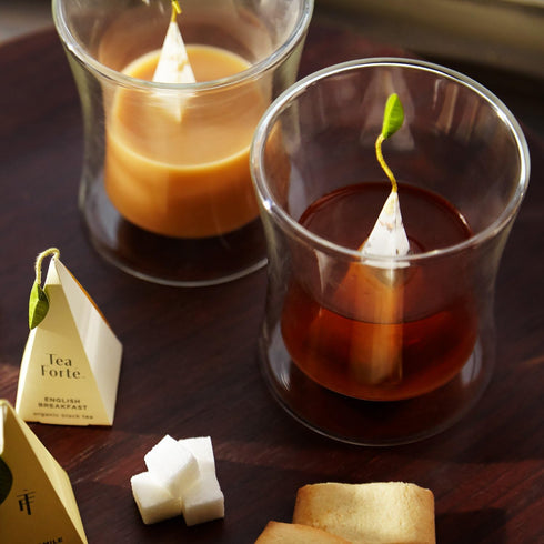 Tea Forte Poom Double Wall Glass 10 ounce Tea Cup for Hot or Iced Tea...