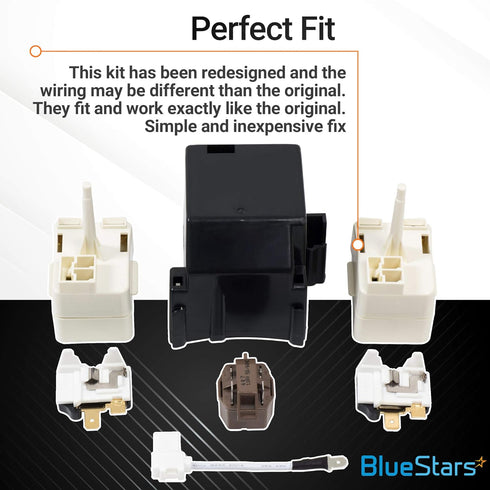 BlueStars 8201786 Compressor Relay Start Device Kit – Refrigerator Start Device, Compressor Relay Start Kit Replacement Part, Replaces 2212194 2188829 2188830 2220475 AP3885081 2216697