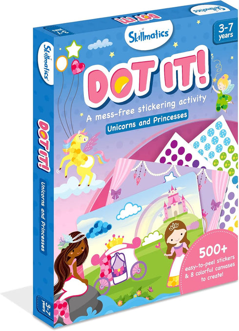 Skillmatics Art Activity - Dot It Unicorns & Princesses, No Mess Sticker Art for Kids, Craft Kits, DIY Activity, Gifts for Boys & Girls Ages 3, 4,...