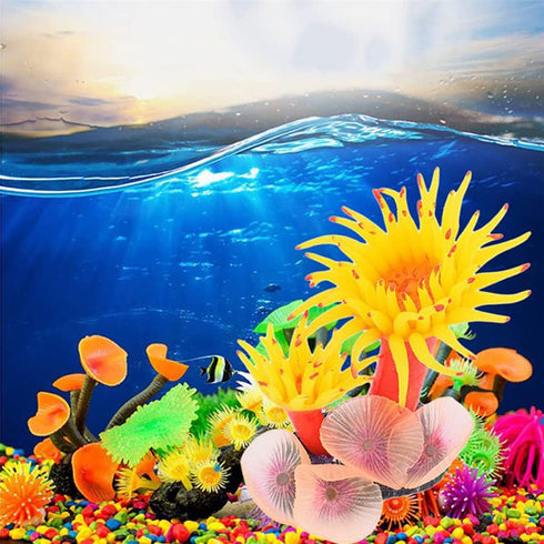 1PCS Artificial Aquarium Plants, Simulation Silicone Aquarium Ornament Artificial Coral Sea Tree Aquarium Fish Tank Landscaping Decoration...