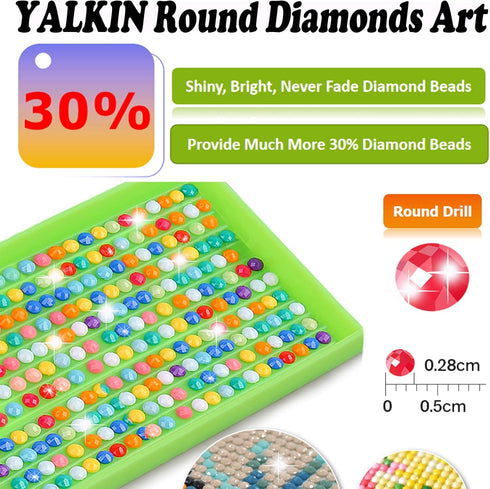 YALKIN 5D Diamond Painting Kits for Adults DIY Large Waterfall Full Round Drill (35.5 x 15.7 inch) Pictures Arts Paint Kits Diamond Painting Kits ...