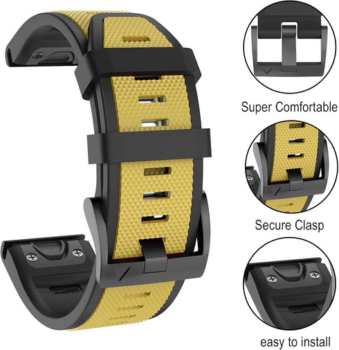 ISABAKE Sport Watch Bands for Fenix 5, Compatible with Fenix 7/Fenix 5 Plus/Fenix 6/Fenix 6 Pro/Forerunner 935/Forerunner 945/Approach S60/Quatix ...