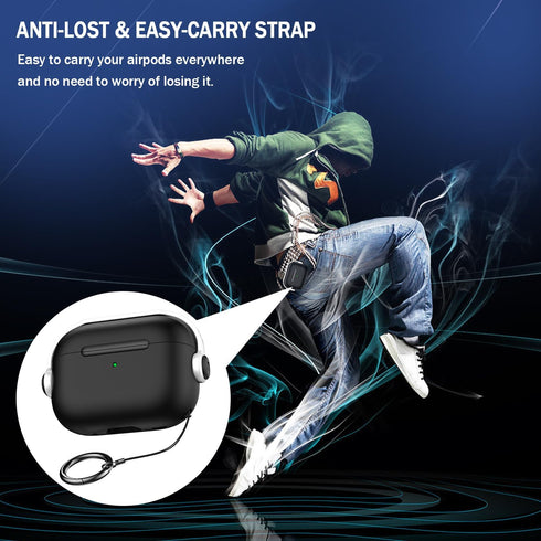 R-fun Airpods Pro Case (2nd/1st Gen,2023/2022/2019) with Secure Lock & Cleaning Kit, Music Headset Earphone Protective Case Cover Compatible with ...