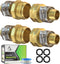 Heavy Duty Hose Repair Kit, Male Female Water Hose Repair End, Solid Metal Replacement Fittings, Fix Kit with Clamps Fit for 3/4" and 5/8" Gardeni...