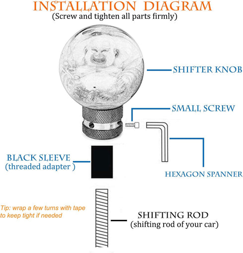 Gear Shifter Knob, Lucky Style MT Car Stick Shift Handle Fit Most Automatic Manual Transmissions, Gold...