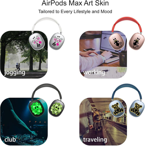 Luminous Sticker for AirPods Max, Glow Decal Skin Accessories for Wireless Headphones, Compatible with AirPods Max Case Cover, for Women, Men and ...