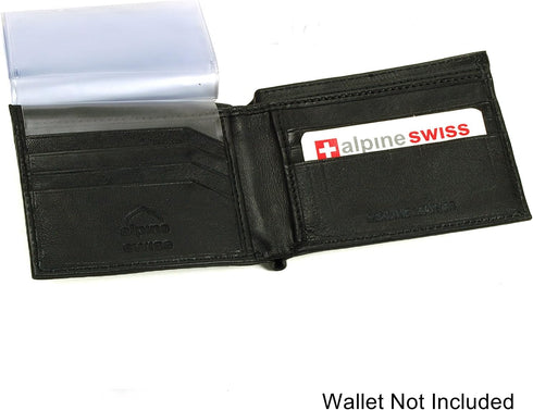 Alpine Swiss SET OF 2 Clear Plastic Wallet Inserts 12 Pages Picture Card Holder...