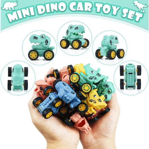 16Pcs Dinosaur Pull Back Cars Set for Kids Toddler, Bulk Mini Dinosaur Party Favors, Pinata Fillers, Goodie Bag Stuffers, Classroom Prizes,Dinosau...