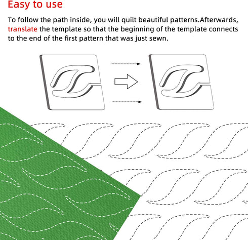 4Pcs Free Motion Quilting Templates Machine Quilting Templates Quilting Rulers Quitling Design Quilting Supplies Quilting Stencil with Non-Slip Gr...