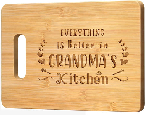 Grandma Birthday Gifts, Unique Mothers Day Gift for Grandma Grandmother Nan - Personalized Engraved Bamboo Cutting Board with Warm Words, Perfect ...