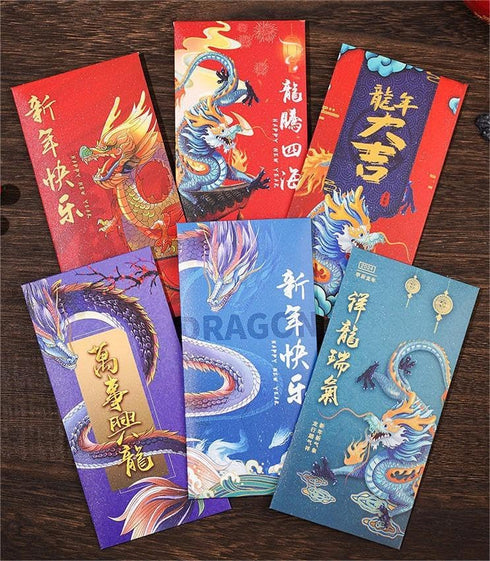 24Pcs Dragon Red Envelopes 2024 Chinese New Year - Cool Design Hong Bao with 6 Unique Stylish Dragon and Matte Finish Texture, Creative Gifts/Deco...