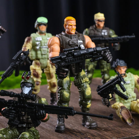 AMOR PRESENT 6PCS Army Men Soldiers, Special Force Action Figure with Weapons Military Soldier Playset Army Toy Set...
