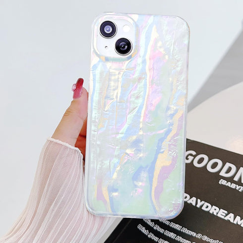 Designed for iPhone 15 Pro Case, Sparkly Cute Pearl Shiny Opal Translucent Clear Glitter Case for Girls Women, Slim Fit TPU Cover Protective Phone...