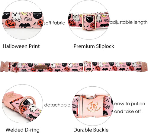 Elegant little tail Dog Collar with Bow - Fall Dog Collar Halloween Pumpkin Bow Girl Boy Pet Collar Soft Dog Bowtie Collars for Large Dogs...