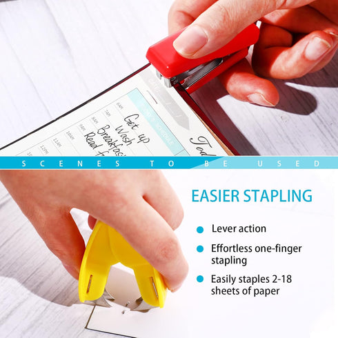 8 Pieces Mini Stapler Office Desktop Stapler with Staples and Yellow Staple Remover Heavy Duty Small Stapler for Desk Office School Paper Teacher ...
