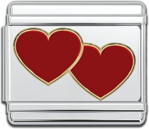 Italian Charm Bracelet Charms, Heart Links for Bracelets, 9mm Stainless Steel Nomination Link Jewelry for Women...