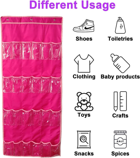 Hanging Over Door Toy Storage Organizer (24 Pockets), Compatible with LOL OMG Dolls Surprise Doll (Toys Not Included), (57.5''x22'')...