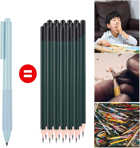 TYU 3Pieces Inkless Magic Pencil, Infinity Reusable Pencil with Extra 3 Lead Refills Replaceable Nib Cute Pencils for Writing Drawing Drafting Hom...