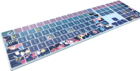 Silicone Keyboard Cover for Apple iMac Magic Keyboard with Numeric Keypad MQ052LL/A (Model: A1843, 2017 2018 Release), Cute Print Keyboard Skin, U...