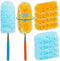 12 Pcs Extendable Microfiber Duster Kit, 2 Extendable Handles Up to 30 Inches, 10 Replaceable Dual-Sided Microfiber Dusters, More Efficient and Du...