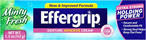 Denture Adhesive Cream, Extra Strong Holding Power, 1.5 oz...
