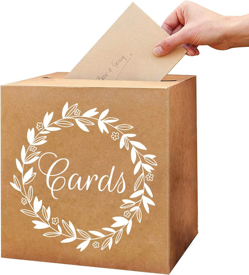KALEFO Kraft Card Box Wedding Favors Post Boxes Cardboard Wedding Party Decor Table Centerpiece...