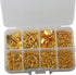 1 Box 8 Styles Jewelry Making Kit Open Jump Rings, Lobster Claw Clasps, Ribbon Clamp End, Drop Ends Pieces for Jewelry Making Bracelet Necklace Ar...