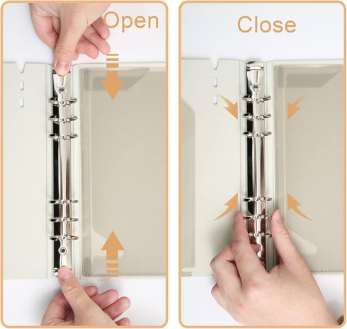 CAGIE A5 Binder 6 Ring Binder Notebook with Dividers Refillable Planner Binder with Pockets, A5 Refill Paper Include Planning Square Ruled and Dot...