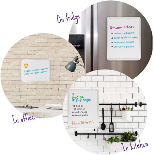 Magnetic Small White Board Dry Erase 11’’x14’’ - Mini Dry Erase Board Magnetic with 6 Markers, Personal Whiteboard Magnetic for Refrigerator Wall,...
