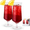 Viski Raye Hurricane Glasses, Perfect for Pina Coladas, Tropical Cocktail Glass, Crystal Glasses Gift set of 2, Clear, 14oz...