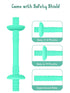 Giftty Teething Tube with Safety Shield Baby Hollow Teether Sensory Toys Gum Massager, Food-Grade Silicone for Infant 3-12 Months Boys Girls, 1 Pa...