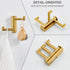 Angle Simple 3 Arms Towel Hook Brushed Gold, 304 Stainless Steel Swivel Triple Towel Holder, Folding Bathroom Hook, Wall Mount...