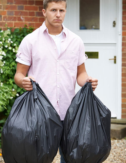 Trash Bag 30 Gallon, 10 Count, Big Garbage Bags, No Flaps/Ties, 2.63Mil Thickness, 78x88cm,33.5g/pc, Unscented, Black...
