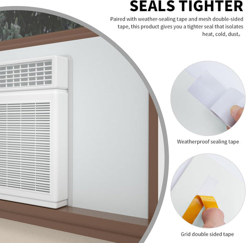 Window Air Conditioner,Side Insulated Foam Panel SBR001WHITE, Summer/Winter Heat and Draft Insulating,Two-Piece Panels Window Seal SBR (WHITE)...