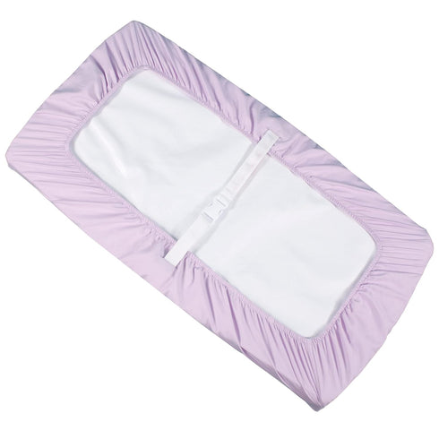 Diaper Changing Pad Cover for Baby Girls Set of 3, Snug Fit 4-sided Contoured Changing Table Pad 16x31 16x32, Fitted Change Pad Sheet Gray Purple ...