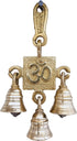 Brass Hanging Subh labh Door Decor Wall Sculpture Ganesh laxmi Saraswati hangings with Bells (Art Deco hangings AUM)...