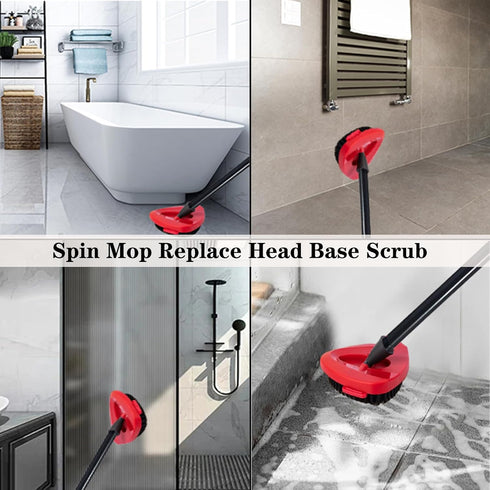 4 Pack Spin Mop Replace Head Base Scrub Mop Brush Head Replacement Shower Floor Scrubber, Stiff Bristle Shower Brush Scrubbing Brush Cleaning Brus...