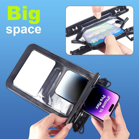 Niveaya [Up to 10.5" Waterproof Phone Pouch - 2 Pack, Waterproof Phone Lanyard Case with iPhone 15/14/13/12 Pro Max up to 8.3", Phone Dry Bags for...