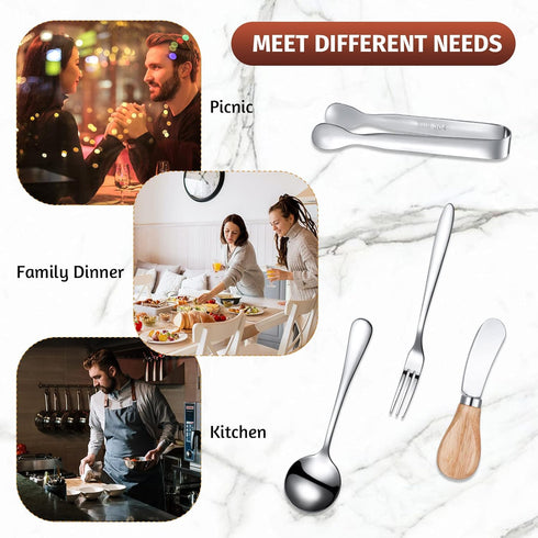 Cheese Butter Spreader Knives Set Charcuterie Accessories Stainless Steel Spreader Knives with Wooden Handles Charcuterie Boards Utensils Mini Ser...